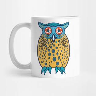 Playful and Friendly night owl in blue and yellow Mug